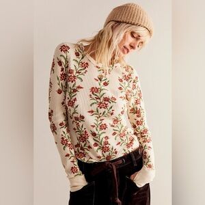 We The Free Floral Cream Top